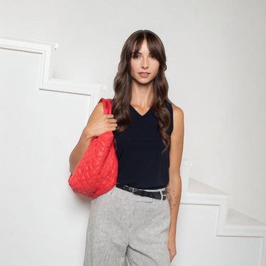 Ready Set Go Quilted Tote Bag in Ruby by Ameliora
