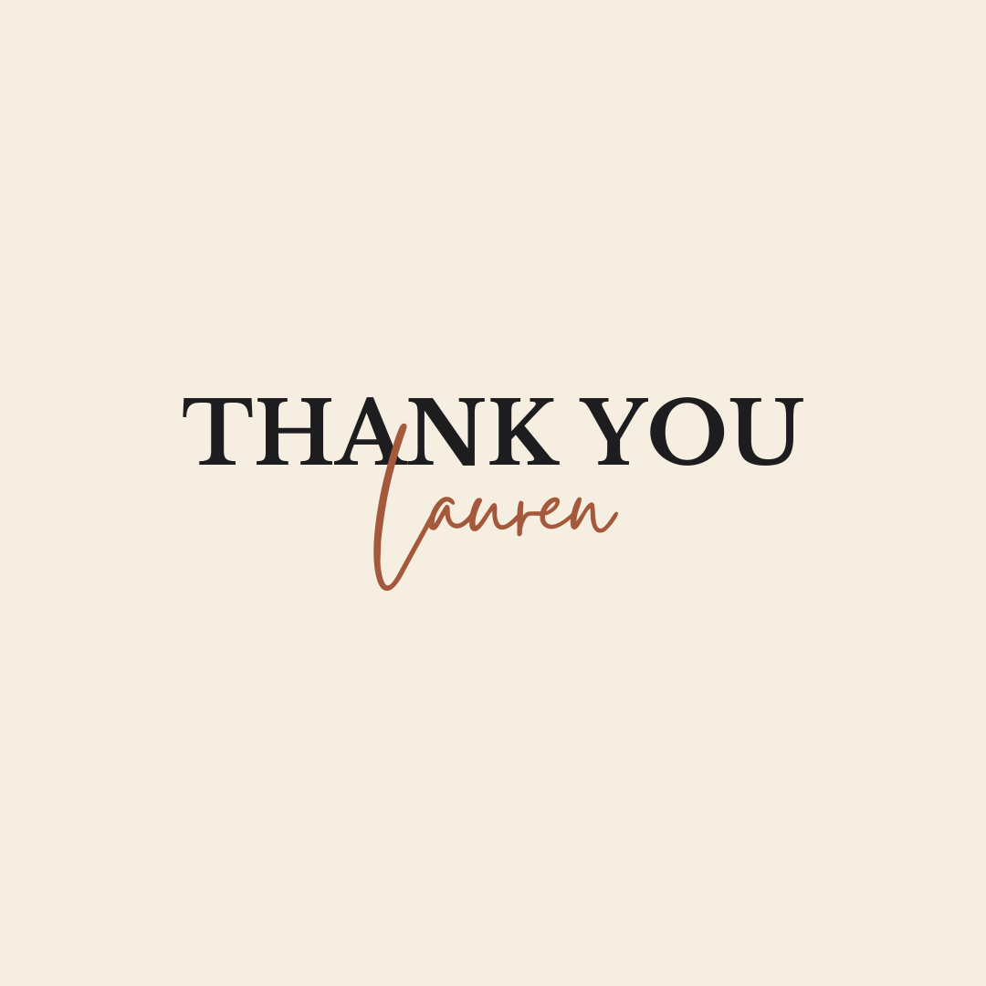 Thank You, Lauren!