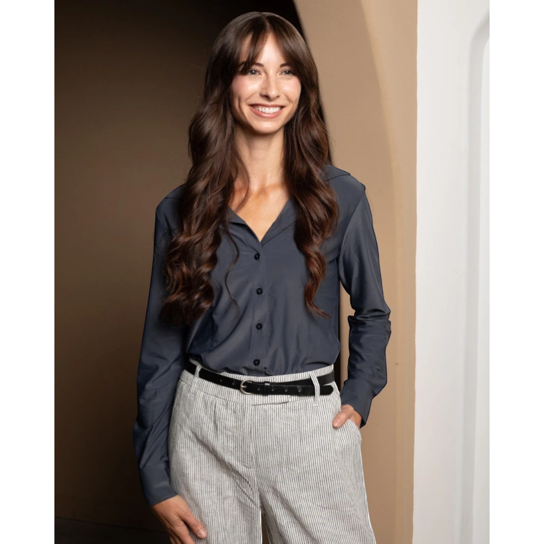 Belle Silk Feel Fitted Button Up Princess Seams